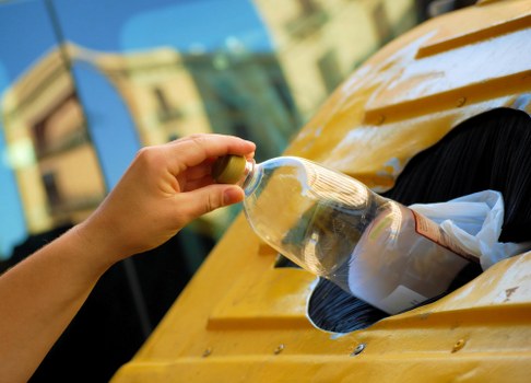 Construction site managing builders waste in Central London